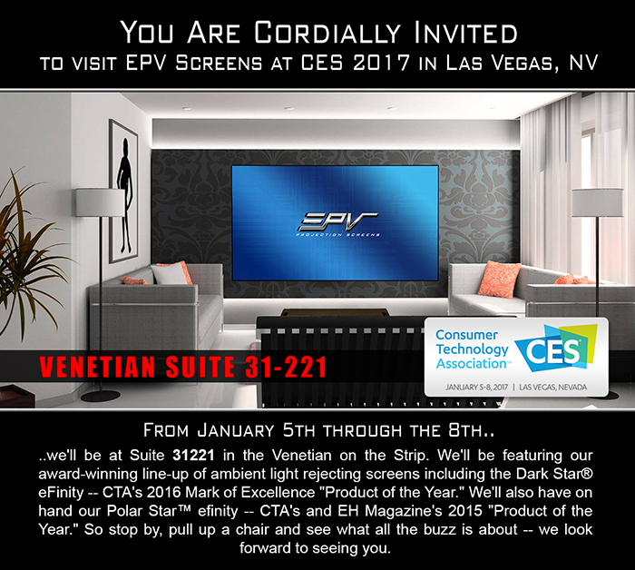 See EPV® Screens At CES 2017 — The Venetian, Suite 31-221