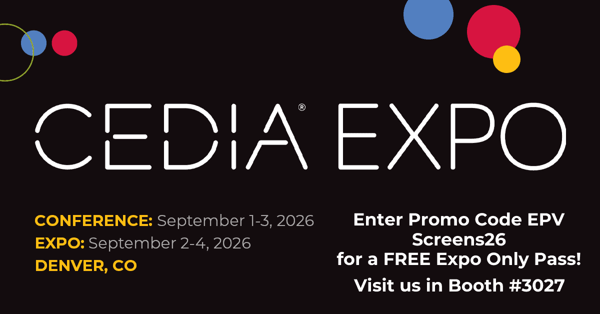 EPV Screens® custom projection screens for professional installation.