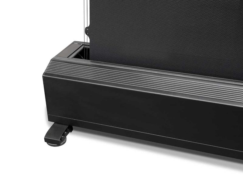 EPV Screens® Custom Projection Screen Custom EPV Screens projection screen with sleek black casing and adjustable feet.