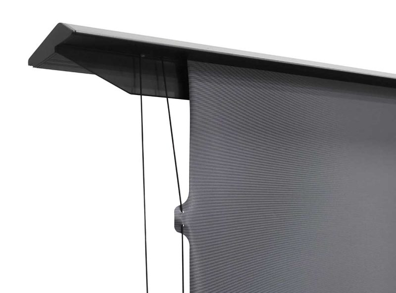 Projection Screen for Custom Installations by EPV Screens Custom installation projection screen with sleek black frame and high-quality fabric.